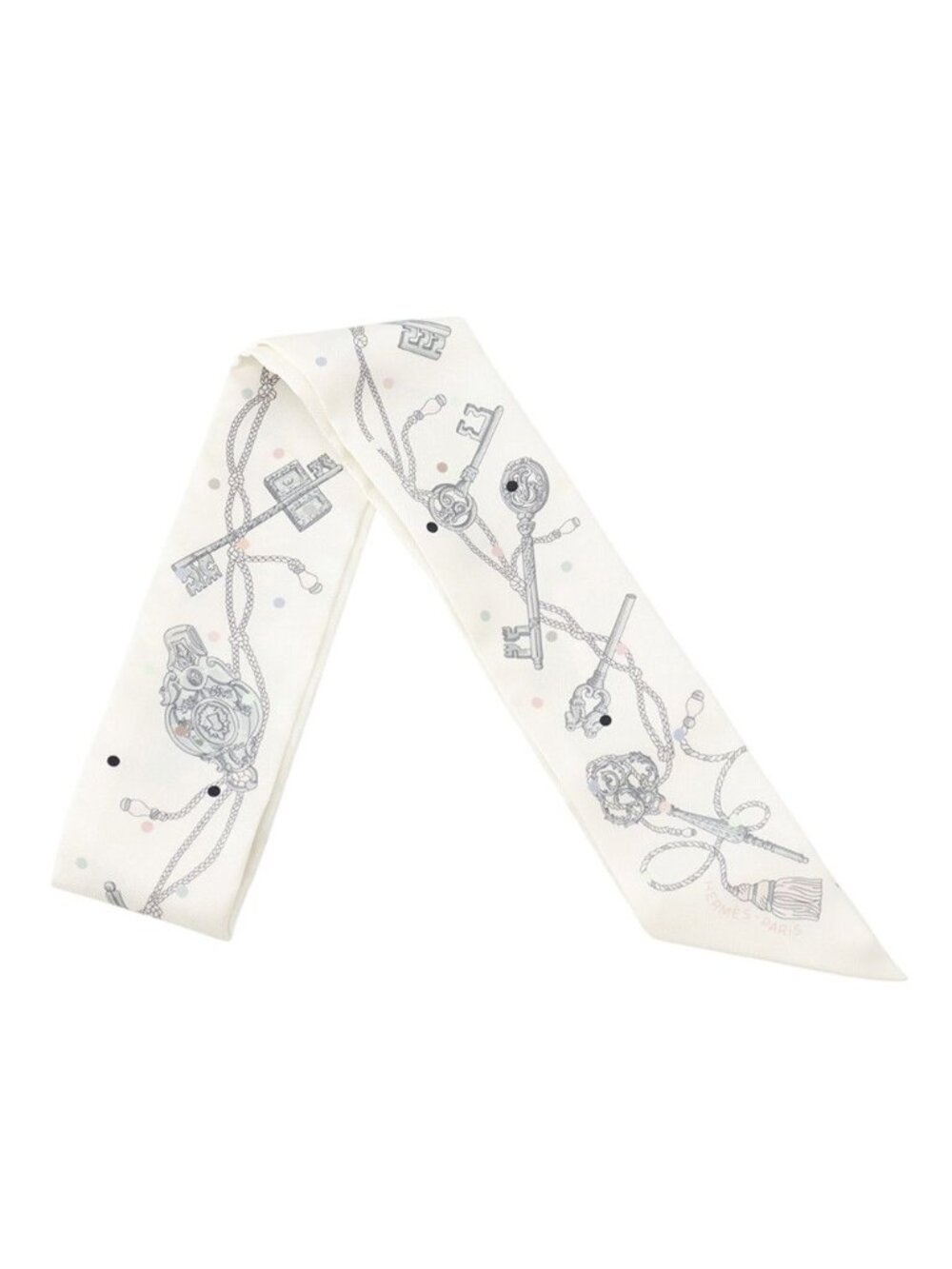 Hermes Scarf Twilly les Cles a Pois Silk Twill